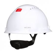 3M SECUREFIT HARD HAT H-701SFR-UV, WHITE, 4-POINT PRESSURE DIFFUSION RATCHET SUSPENSION WITH UVICATOR